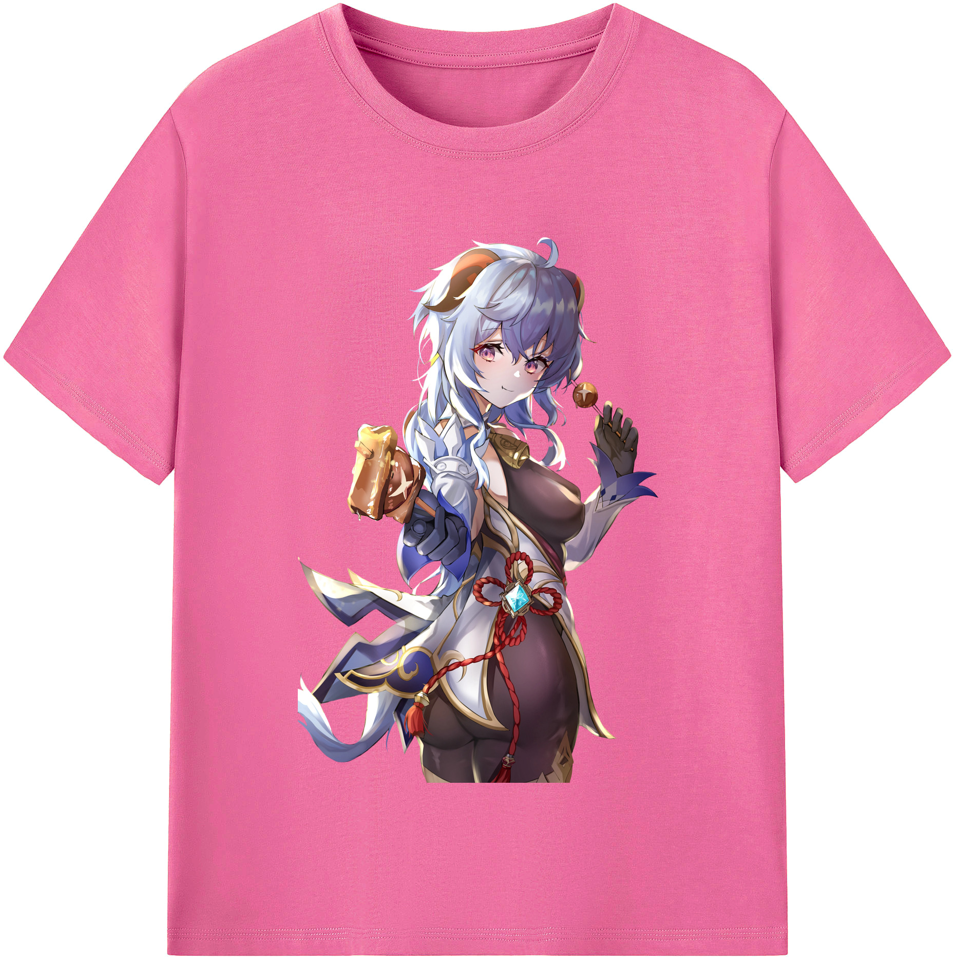 げんし神 甘雨 かんう genshin Ganyu レディースカジュアルプリントTシャツ（綿100％）